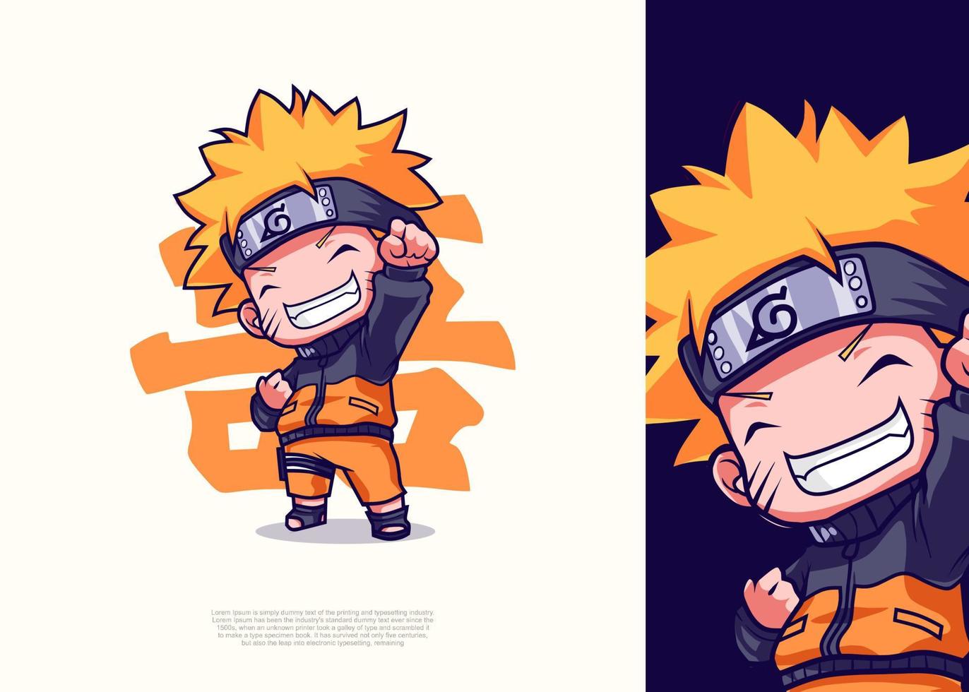 Design camiseta gráfico bonito desenho animado naruto completo