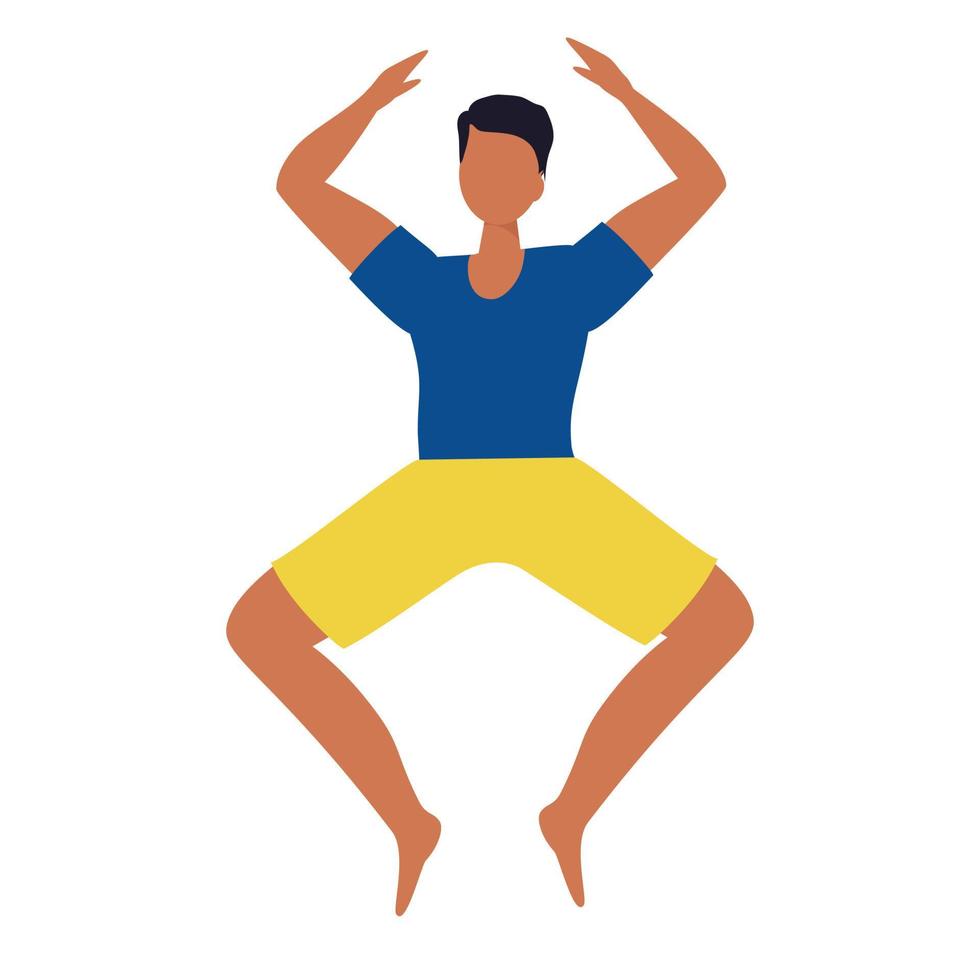 A Latin young man is dancing. Vector illustration.