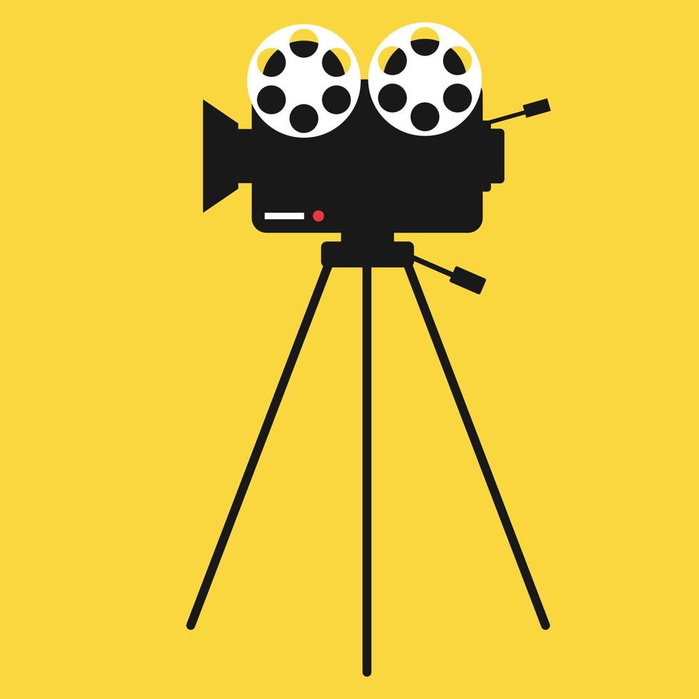 Old school camera for movie or any video. Vector illustration.
