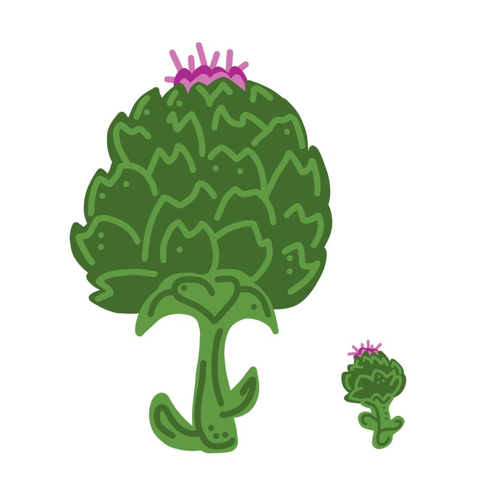 Artichoke vegetable cartoon illustration. vector