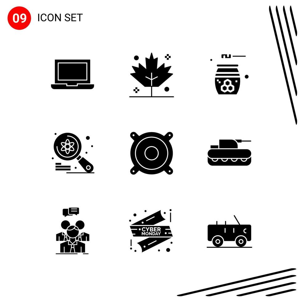 Collection of 9 Vector Icons in solid style. Pixle Perfect Glyph Symbols for Web and Mobile. Solid Icon Signs on White Background. 9 Icons.