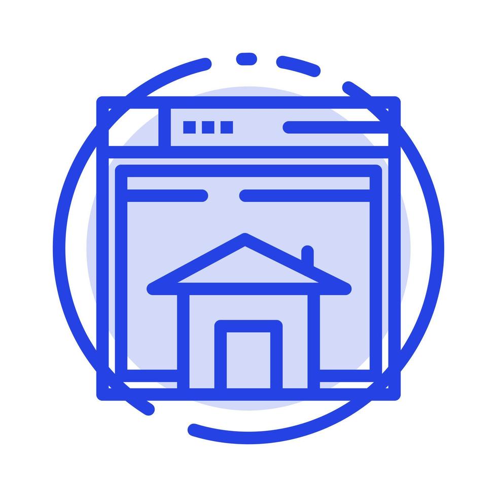 Home Sell Web Layout Page Website Blue Dotted Line Line Icon vector
