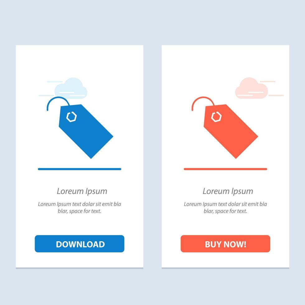 Price Tag Label Ticket  Blue and Red Download and Buy Now web Widget Card Template vector