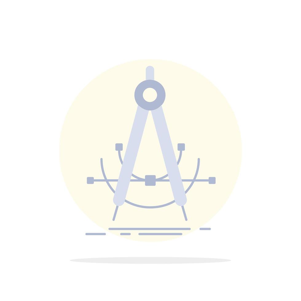 Precision accure geometry compass measurement Flat Color Icon Vector