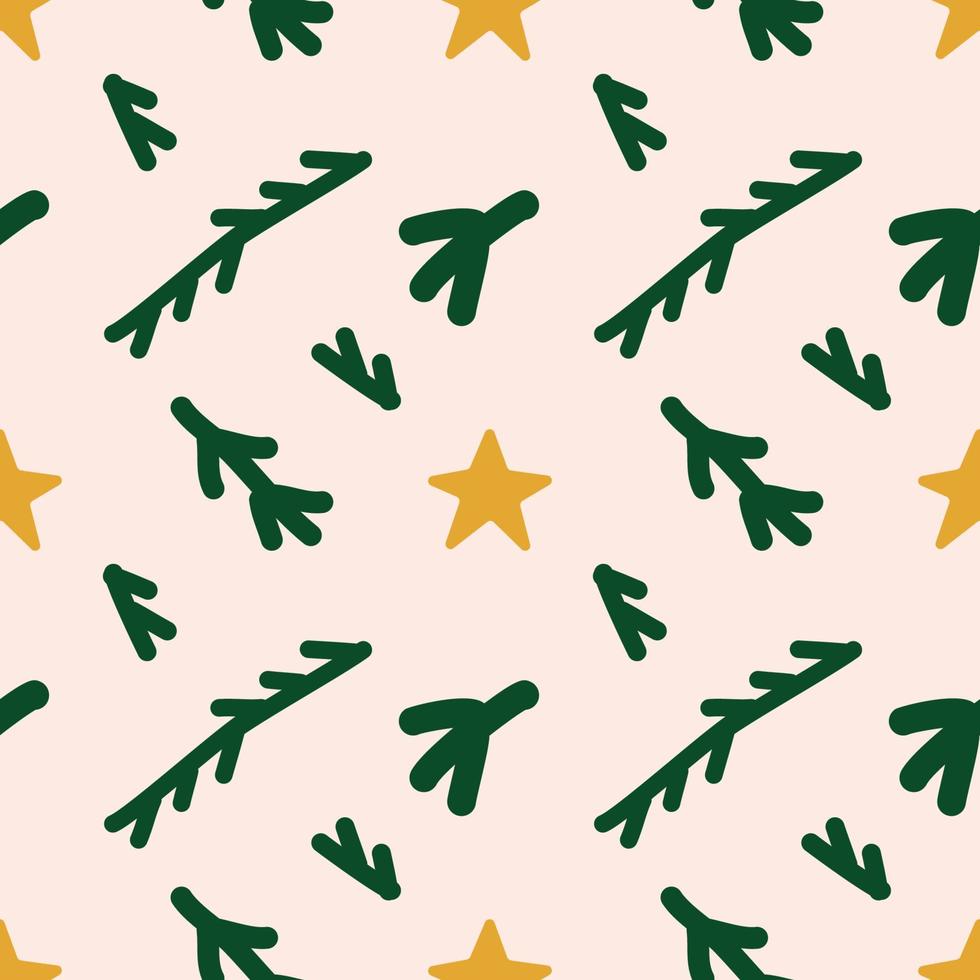 Vector flat hand drawn christmas seamless pattern