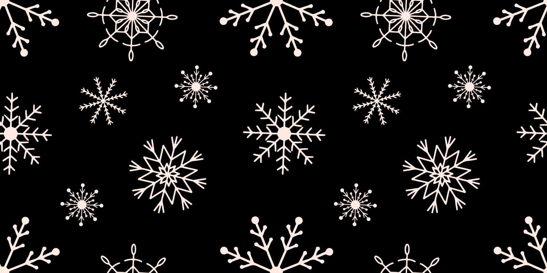 Vector flat hand drawn christmas seamless pattern