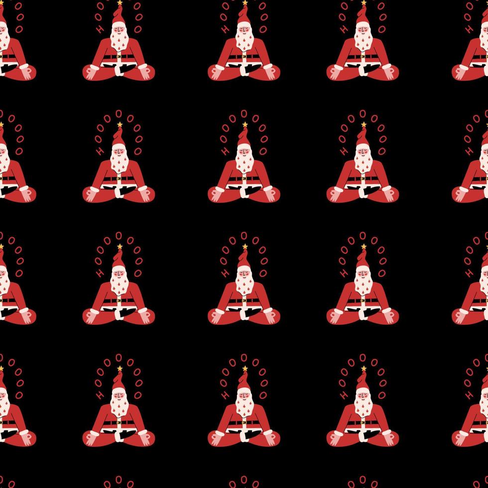 Vector flat hand drawn christmas seamless pattern