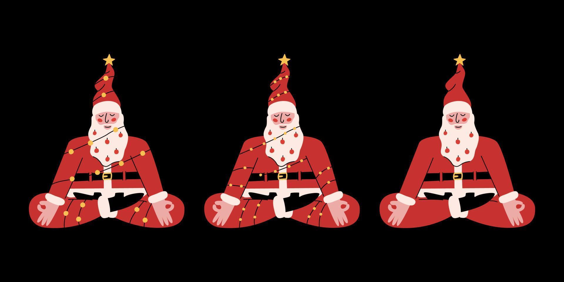 Vector flat hand drawn set of christmas illustrations.