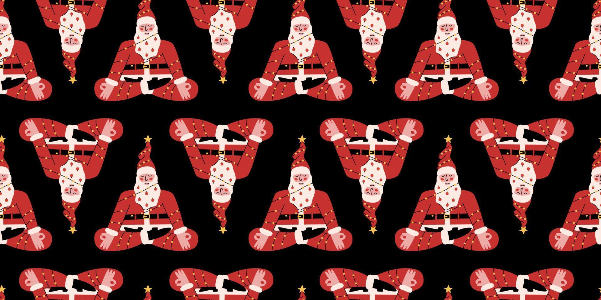 Vector flat hand drawn christmas seamless pattern