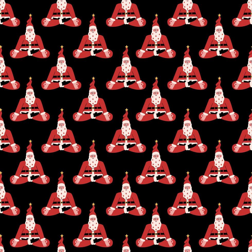 Vector flat hand drawn christmas seamless pattern