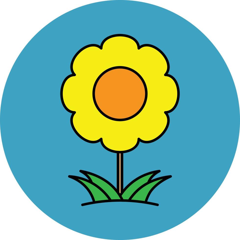 Sunflower Filled Icon vector
