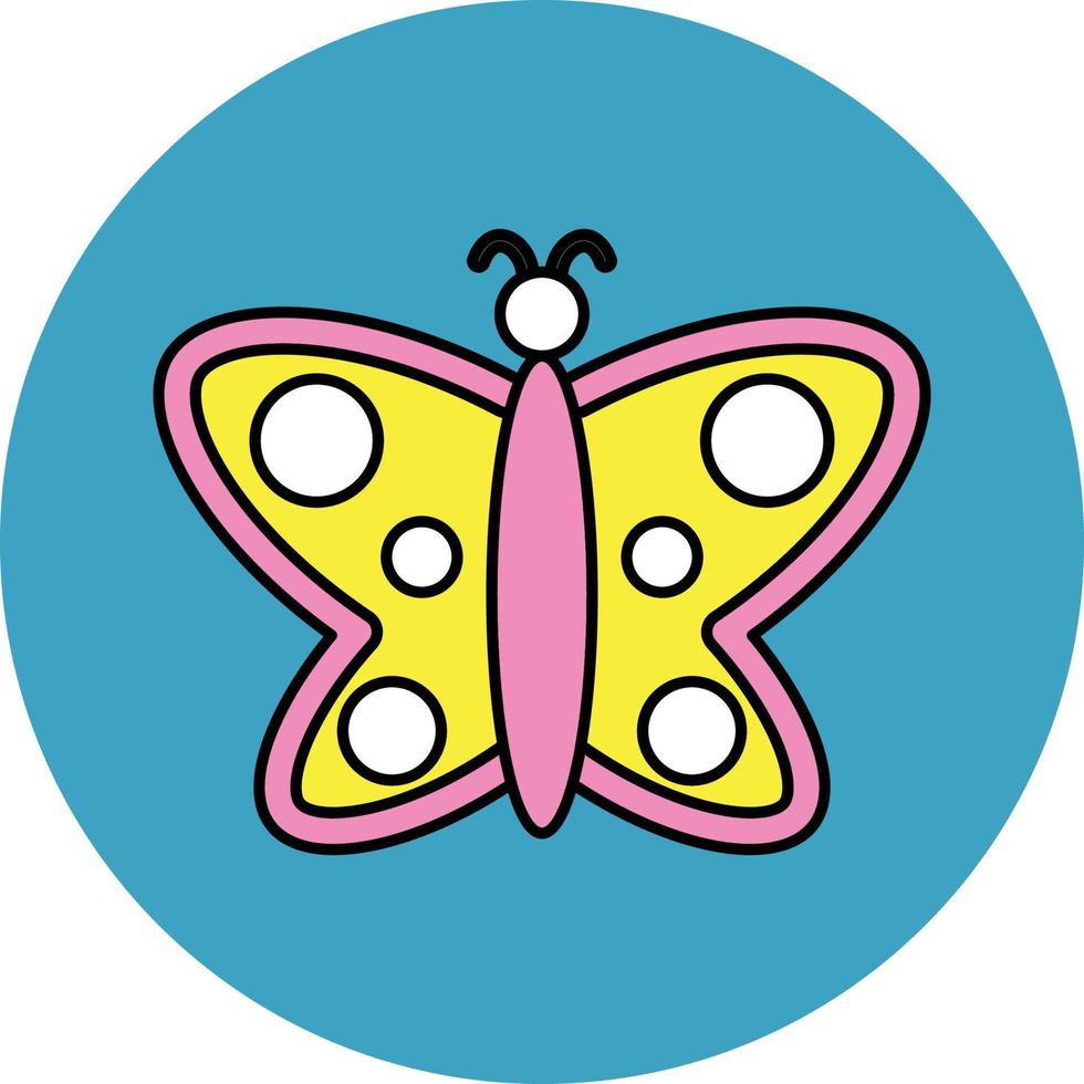 icono lleno de mariposa vector