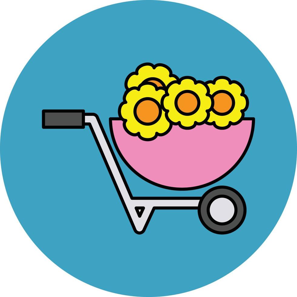 Wheelbarrow Filled Icon vector