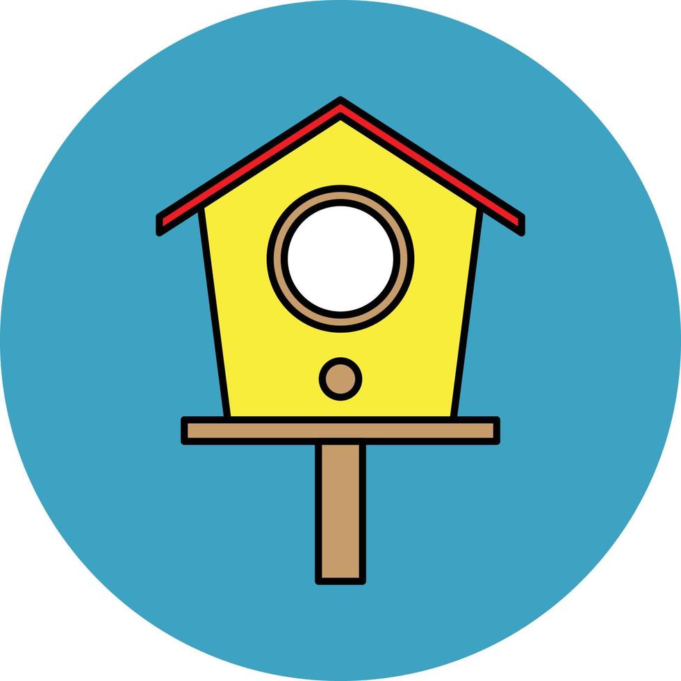 Bird House Filled Icon vector