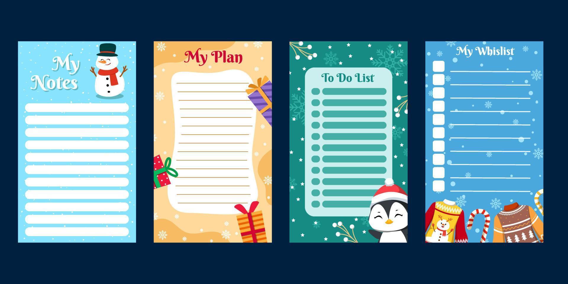 Christmas Journal Template vector