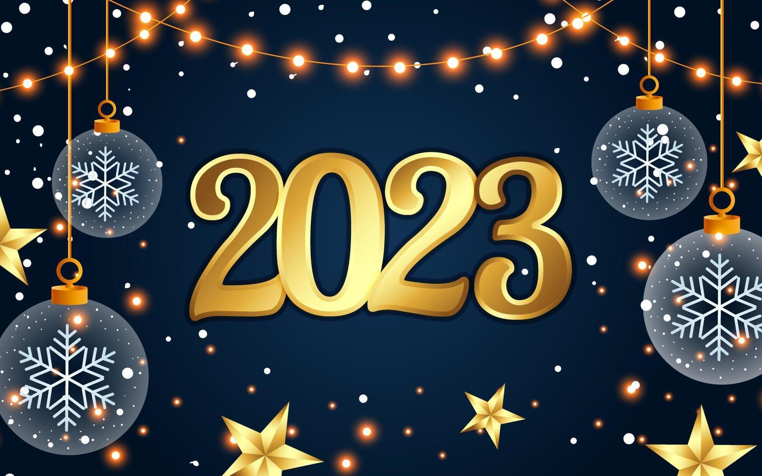 feliz año nuevo 2023 fondo realista vector