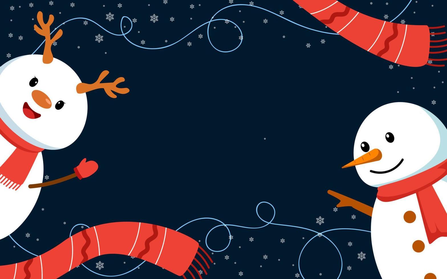 Christmas snowman background with element vector
