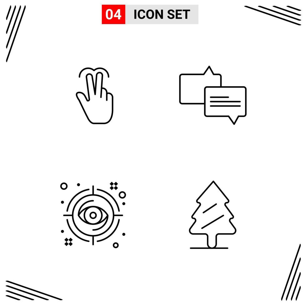 4 Icons Line Style. Grid Based Creative Outline Symbols for Website Design. Simple Line Icon Signs Isolated on White Background. 4 Icon Set. vector