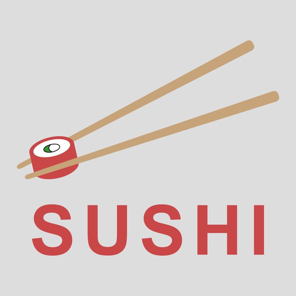 Sushi with salmon, vector. vector