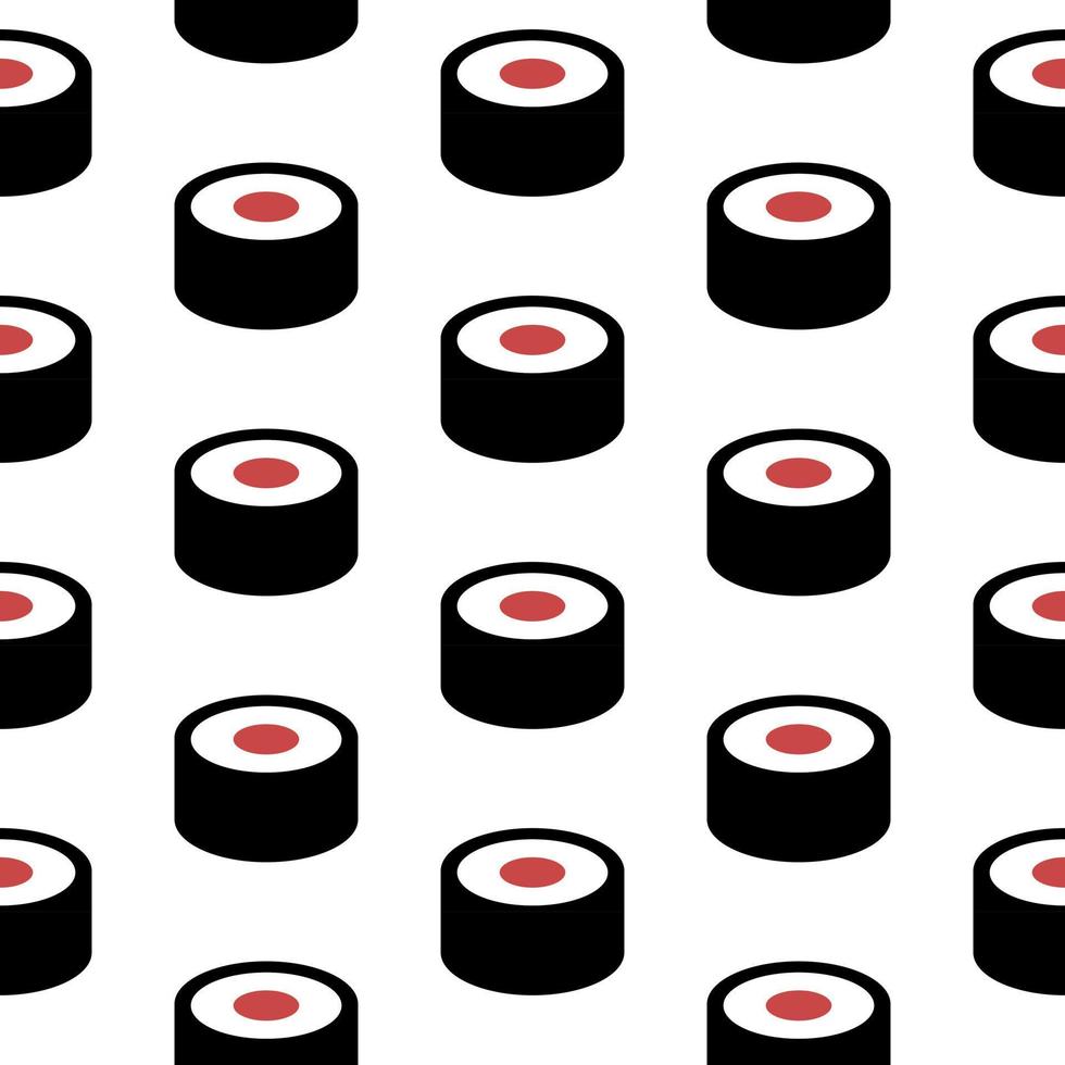 Sushi roll black, seamless pattern, vector. vector