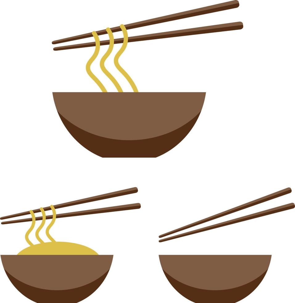 fideos, iconos vectoriales. vector