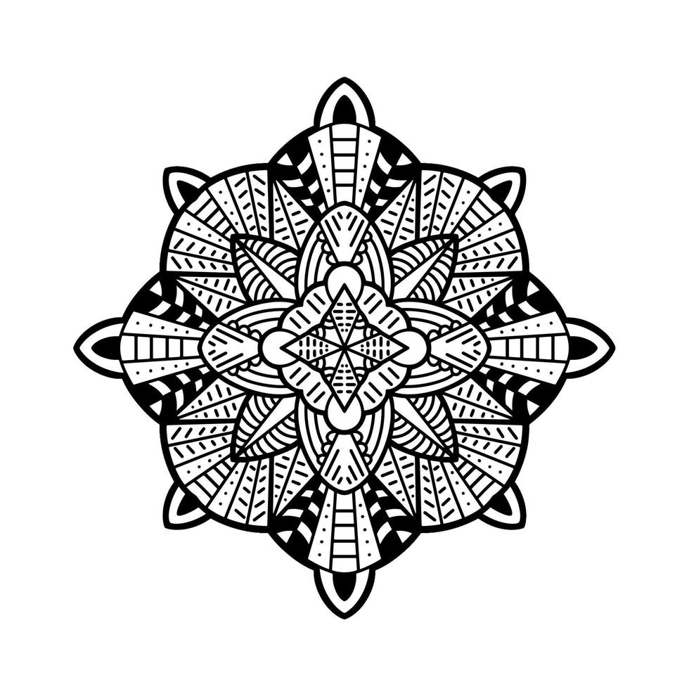 vector de diseño de mandala de línea mono para diseño de ornamento