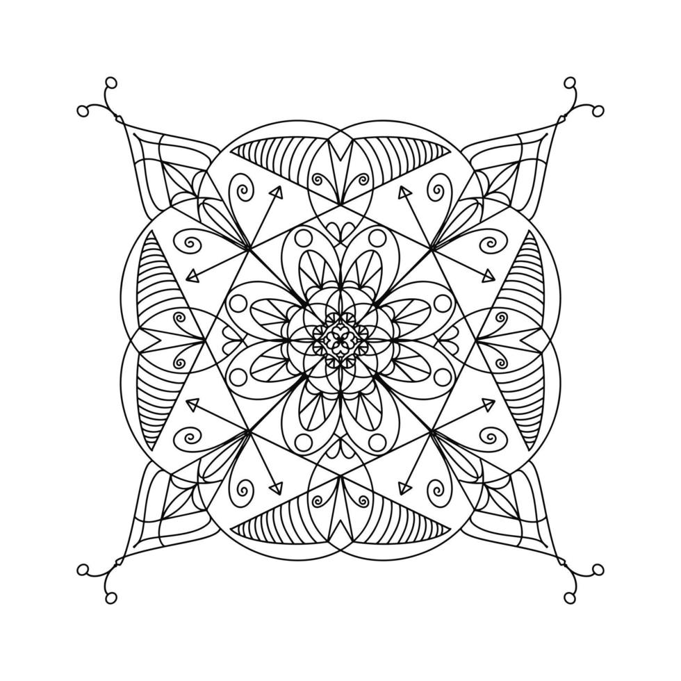 Mono line mandala vector design