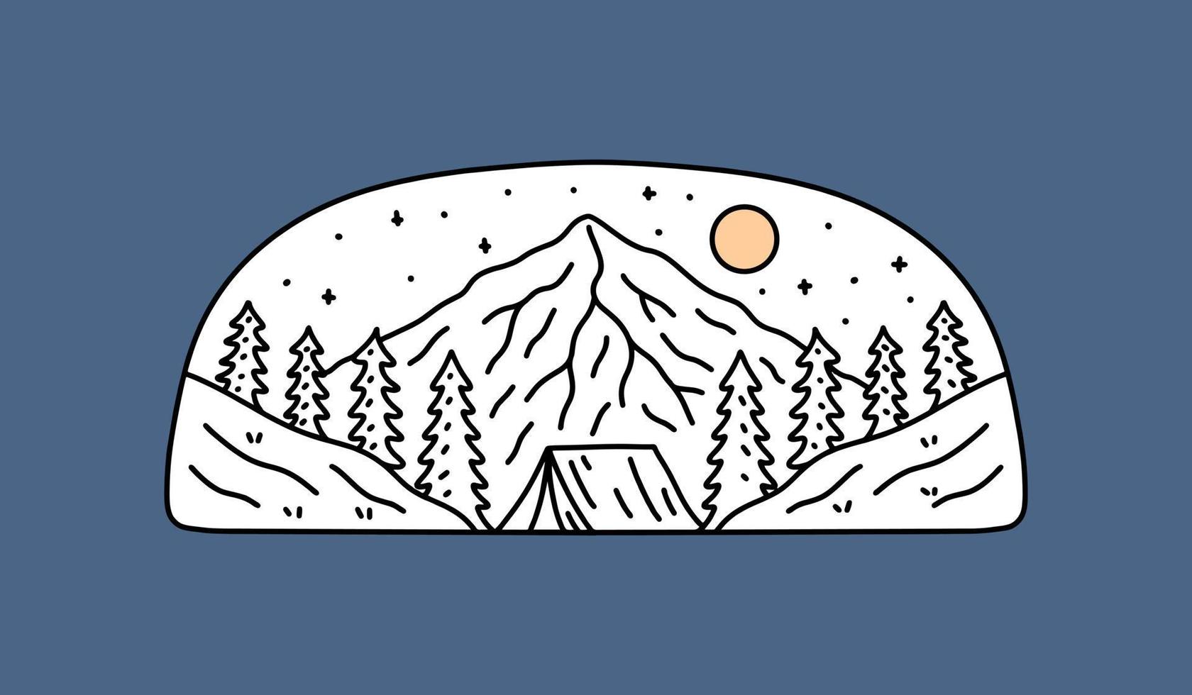 Nature design vector of camping outdoor on the night