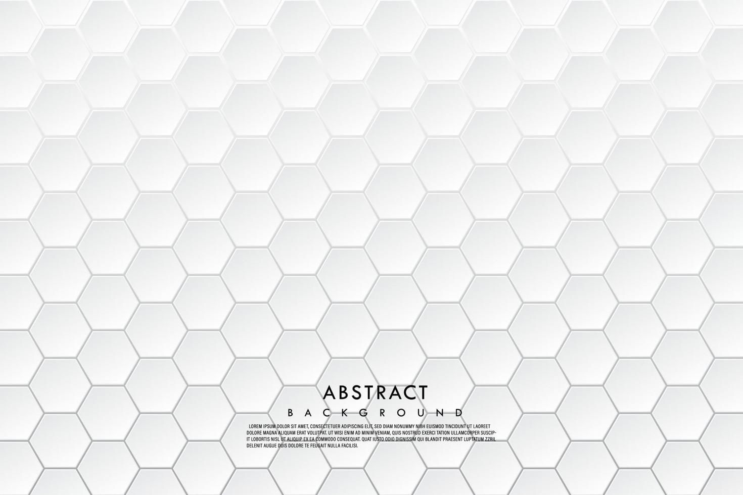 Vector abstract white and gray hexagon pattern. Geometric background.