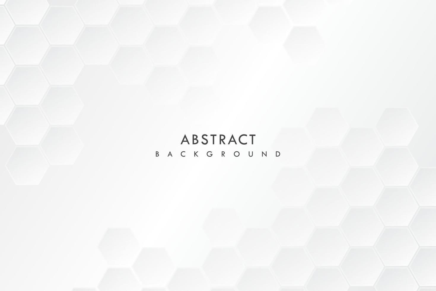 Vector abstract white and gray hexagon. Geometric background.
