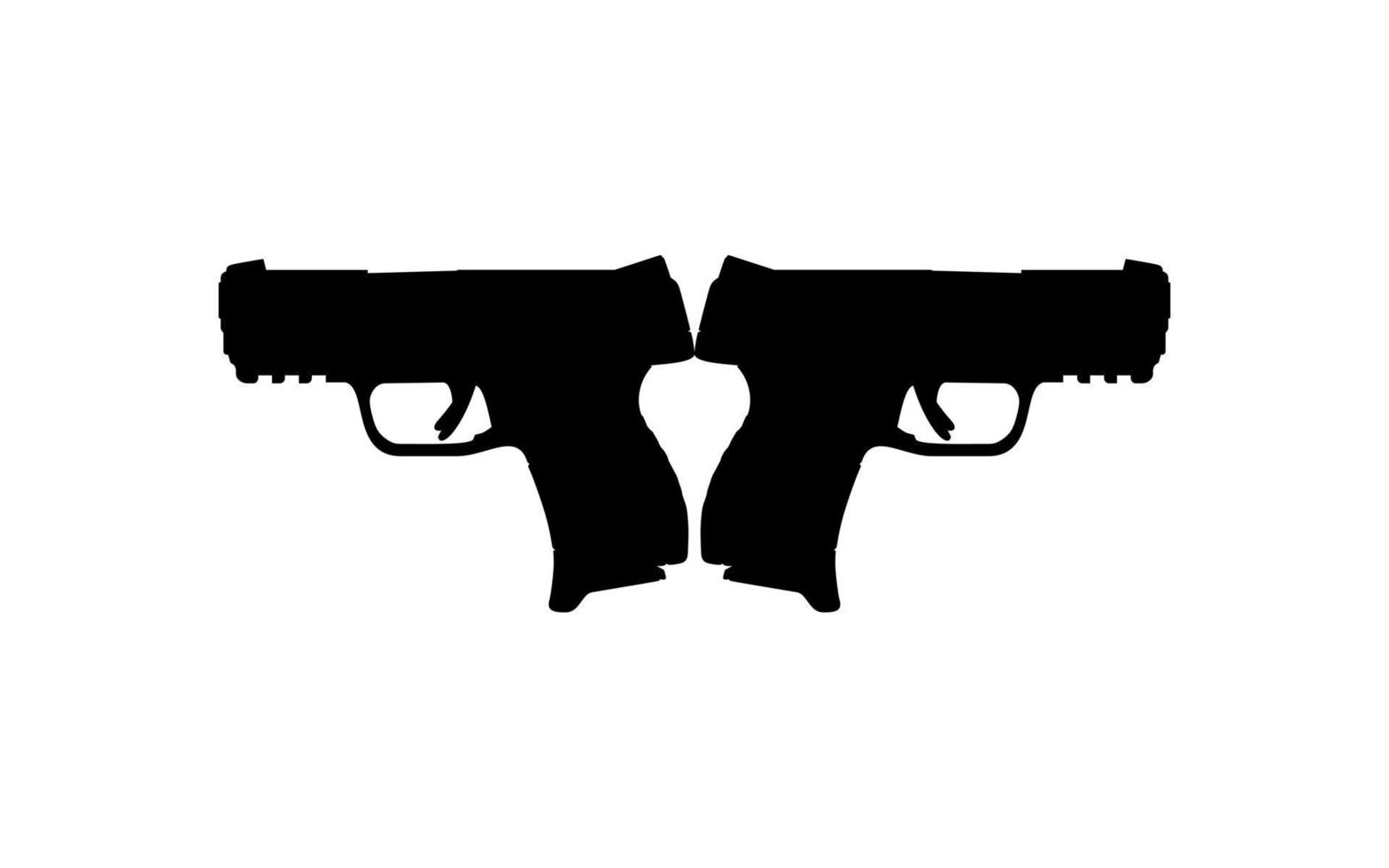 Silhouette of Pistol Gun for Logo, Pictogram, Art Illustration, Website or Graphic Design Element. Vector Illustration
