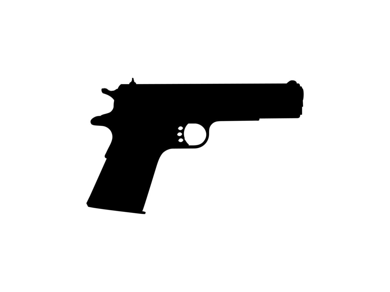 Silhouette of Pistol Gun for Logo, Pictogram, Art Illustration, Website or Graphic Design Element. Vector Illustration
