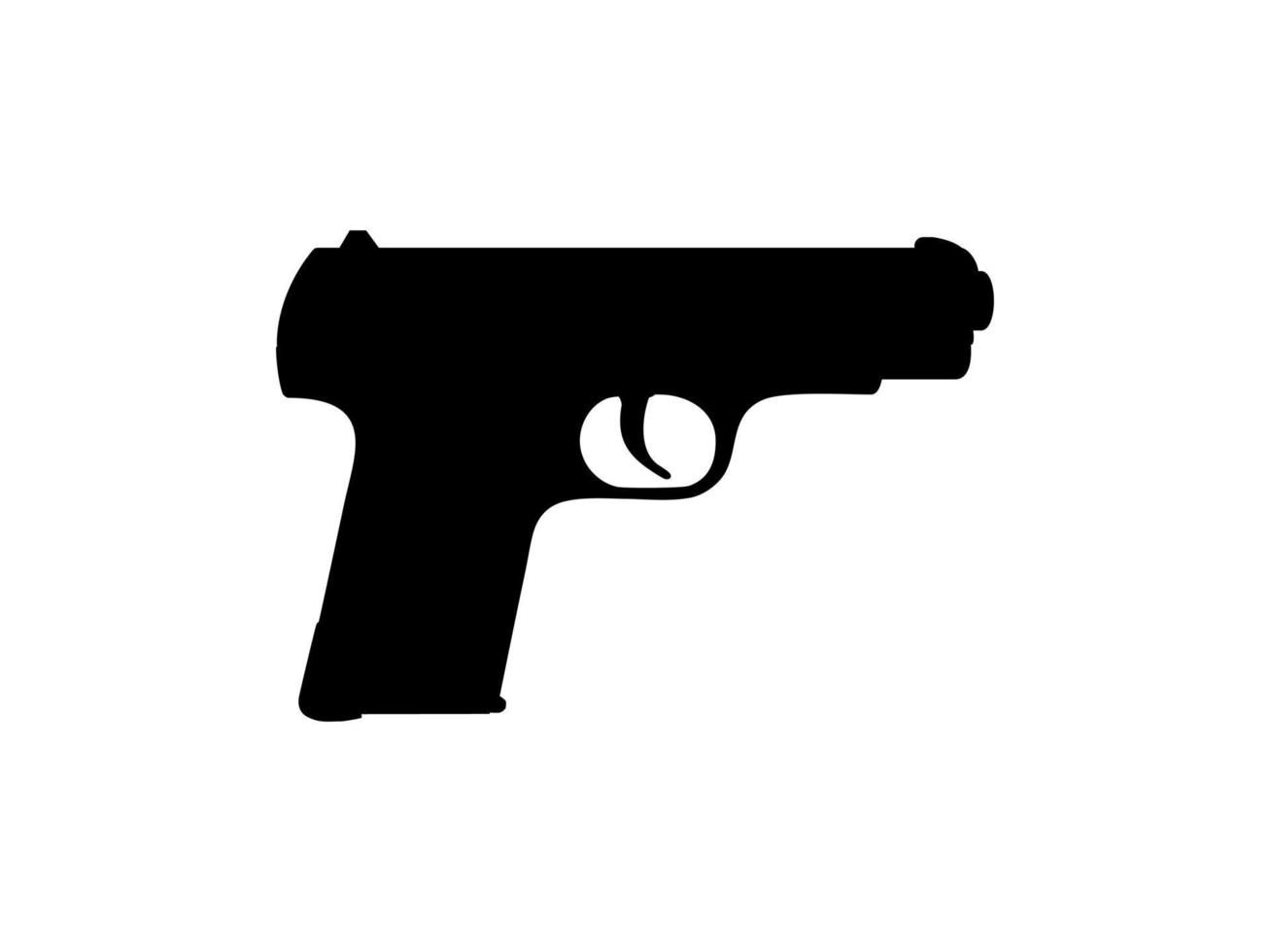 pistola de pistola de silueta para ilustración de arte, logotipo, pictograma, sitio web o elemento de diseño gráfico. ilustración vectorial vector