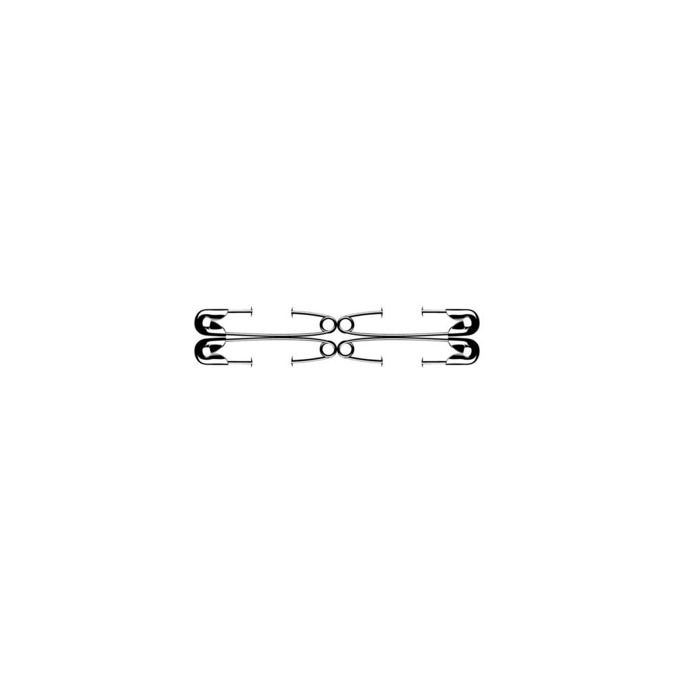 Safety Pin Silhouette Composition for Art Illustration, Logo, Website, Apps, Pictogram or Graphic Design Element. Vector Illustration