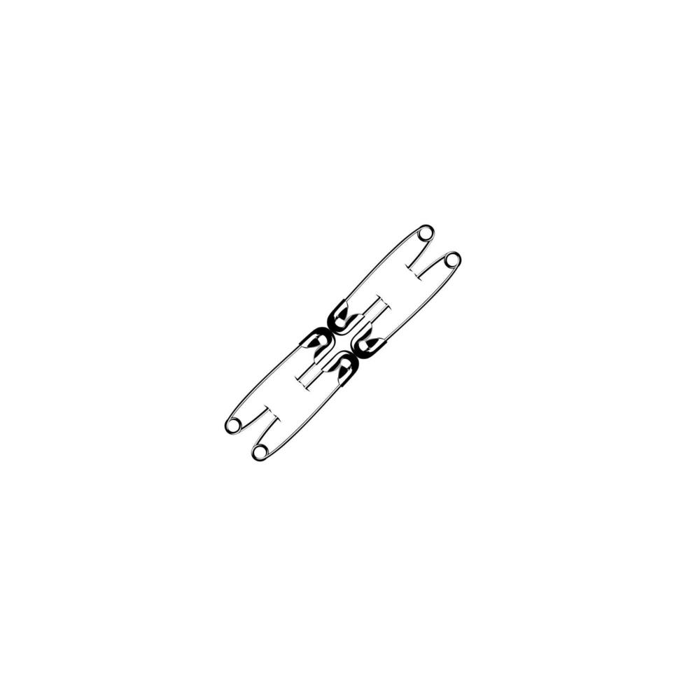 Safety Pin Silhouette Composition for Art Illustration, Logo, Website, Apps, Pictogram or Graphic Design Element. Vector Illustration