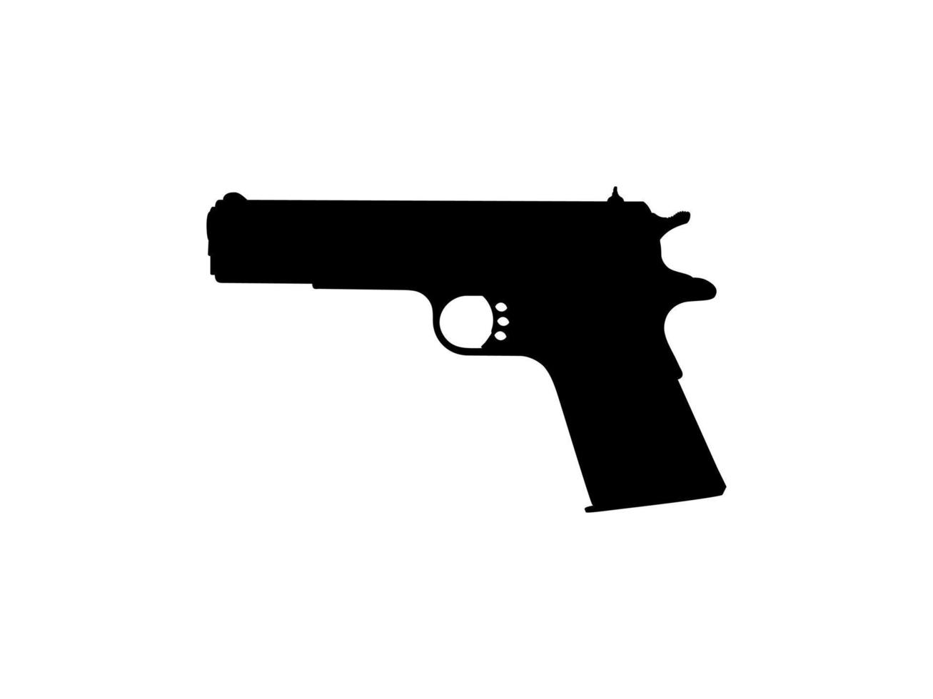 Silhouette of Pistol Gun for Logo, Pictogram, Art Illustration, Website or Graphic Design Element. Vector Illustration