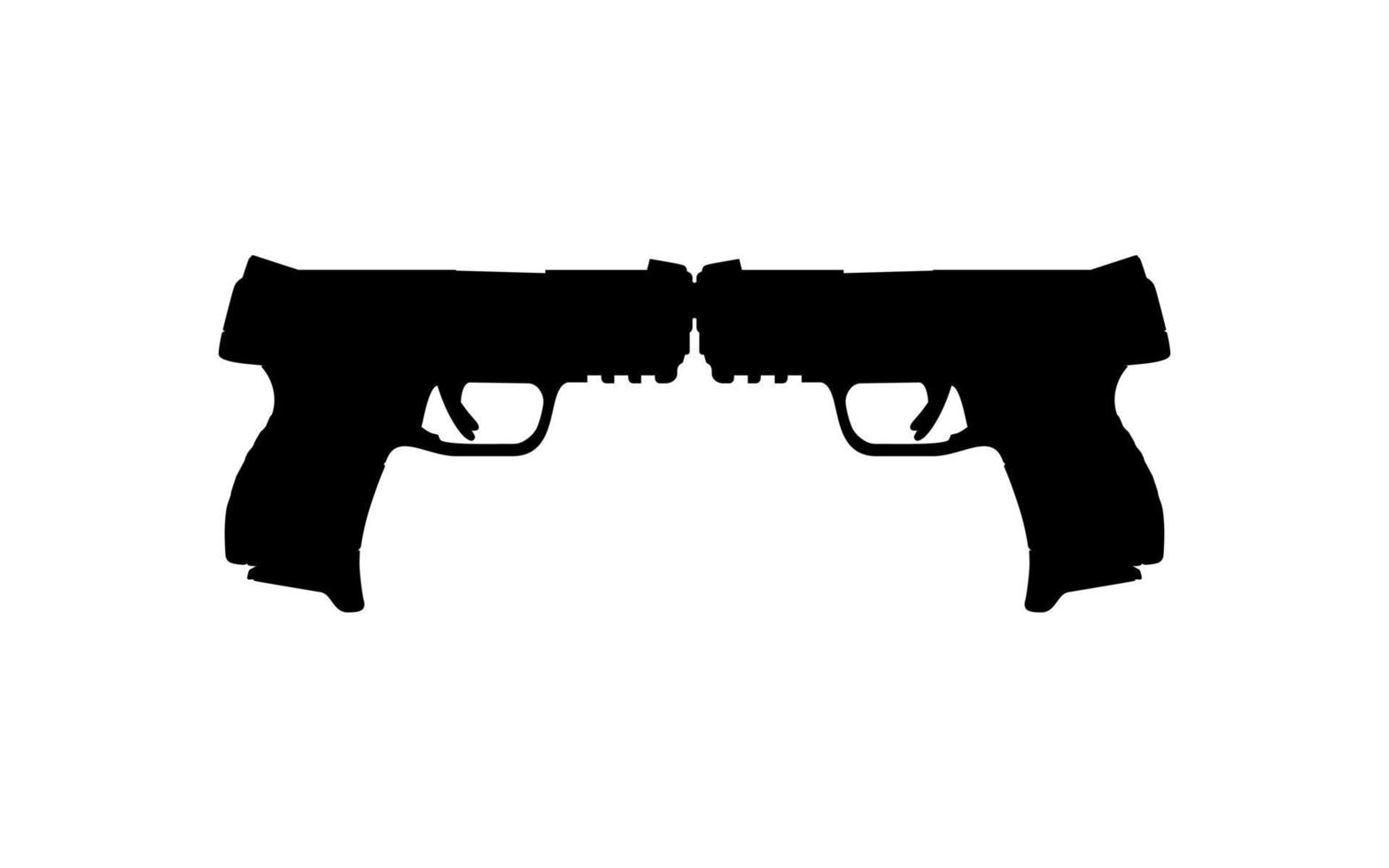 Silhouette of Pistol Gun for Logo, Pictogram, Art Illustration, Website or Graphic Design Element. Vector Illustration