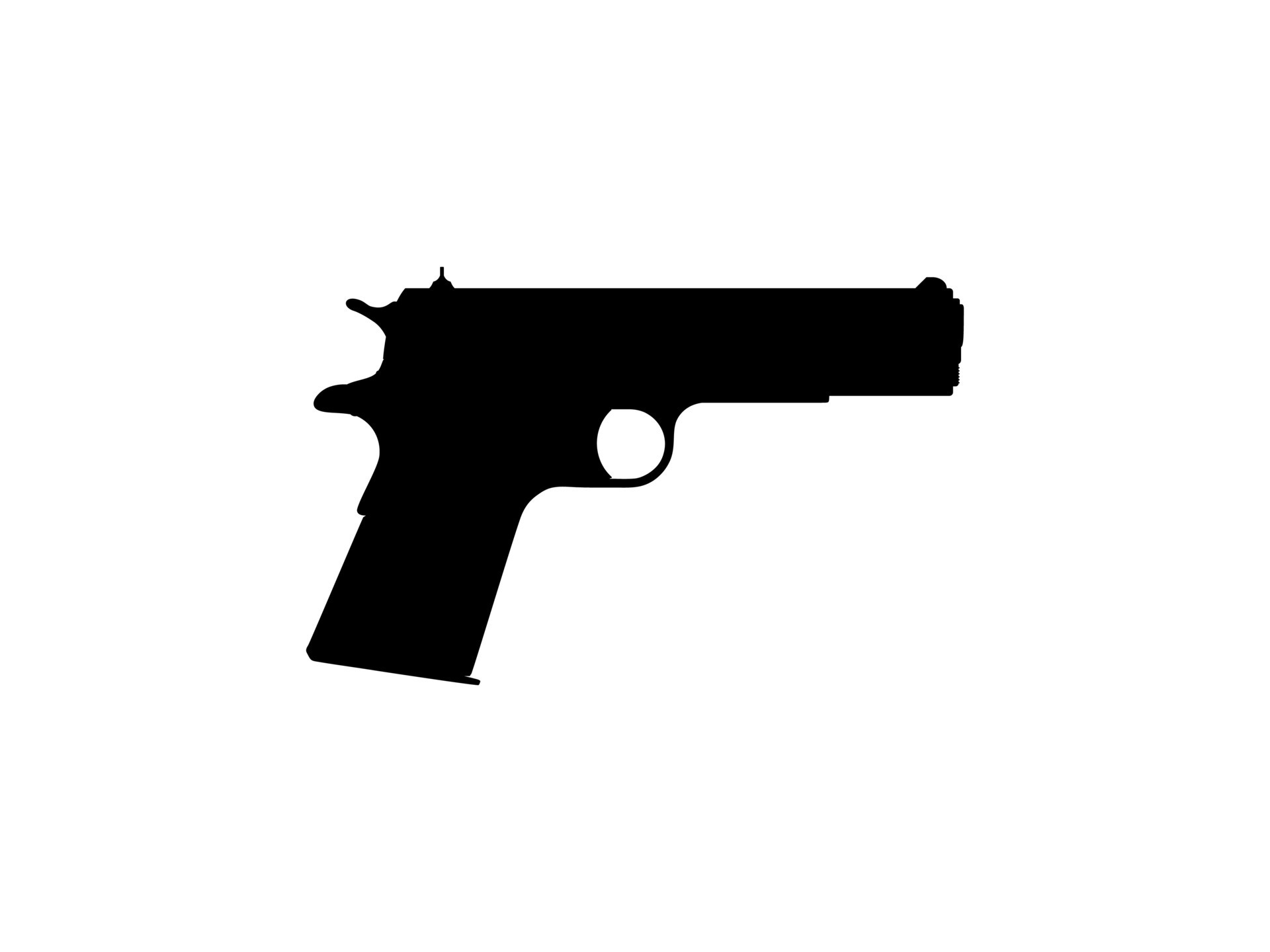 Silhouette of Pistol Gun for Logo, Pictogram, Art Illustration, site