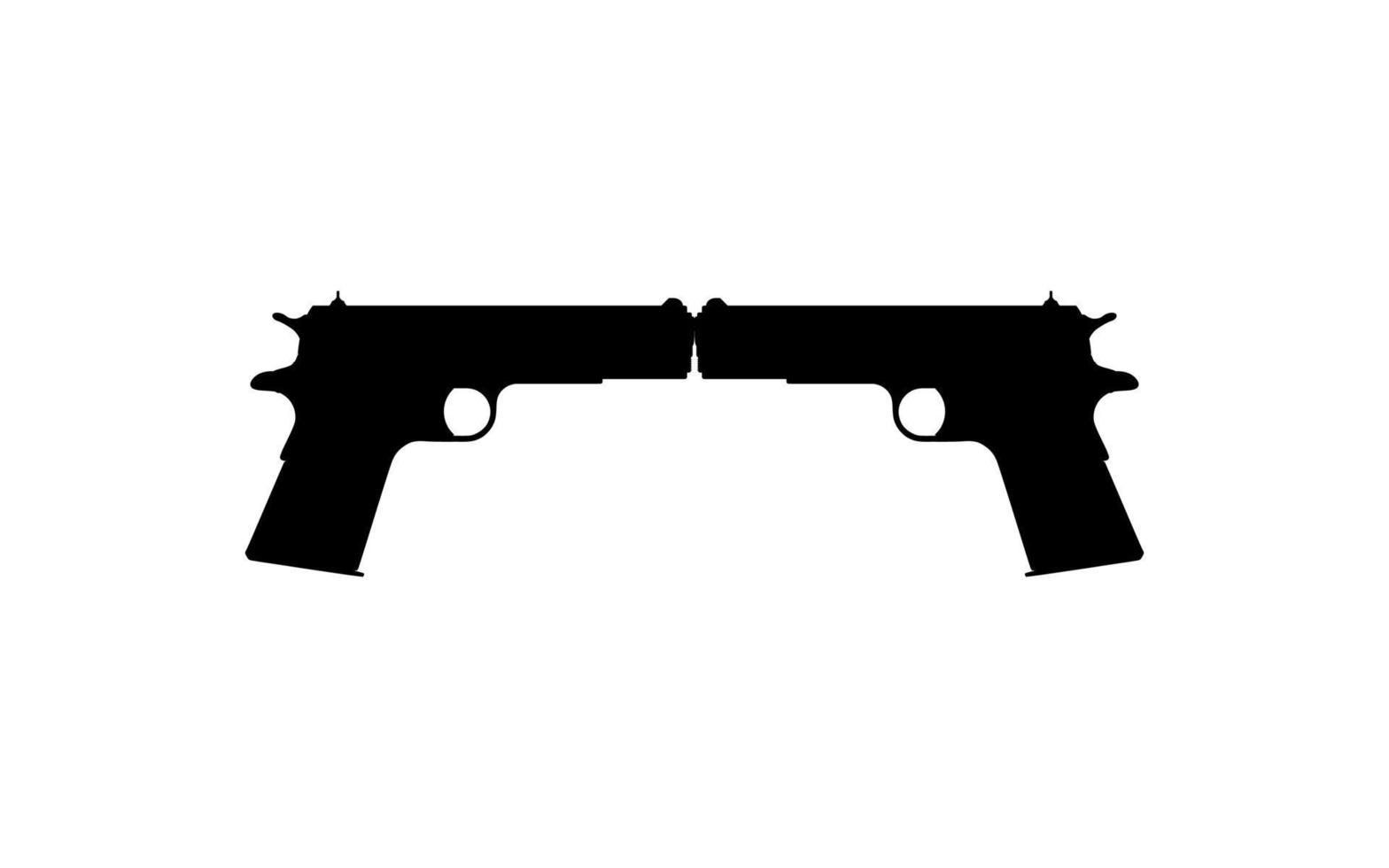 Silhouette of Pistol Gun for Logo, Pictogram, Art Illustration, Website or Graphic Design Element. Vector Illustration