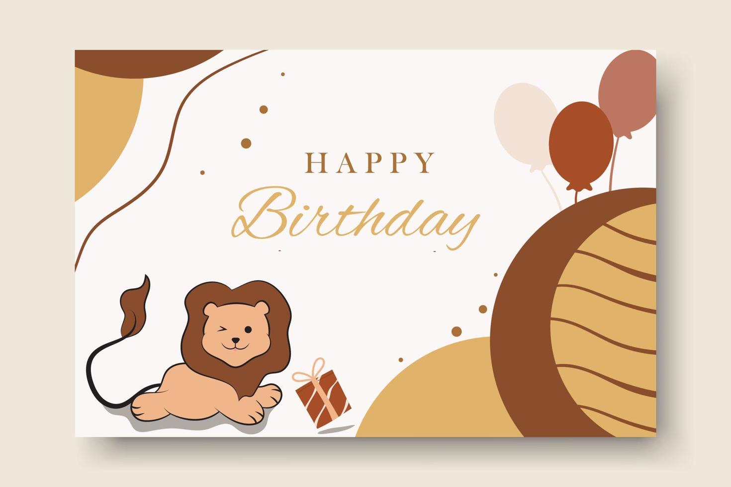 enchanting animal birthday card template background vector