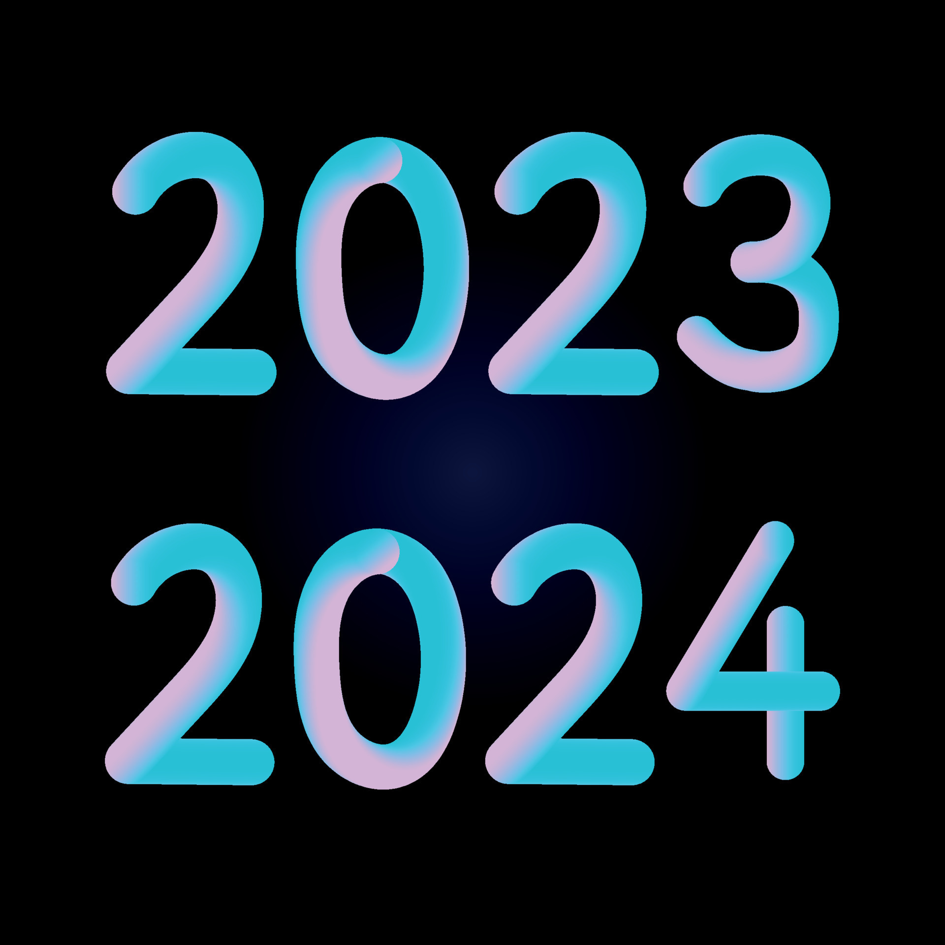 Happy new year 2023 2024 future metaverse neon text neon with metal