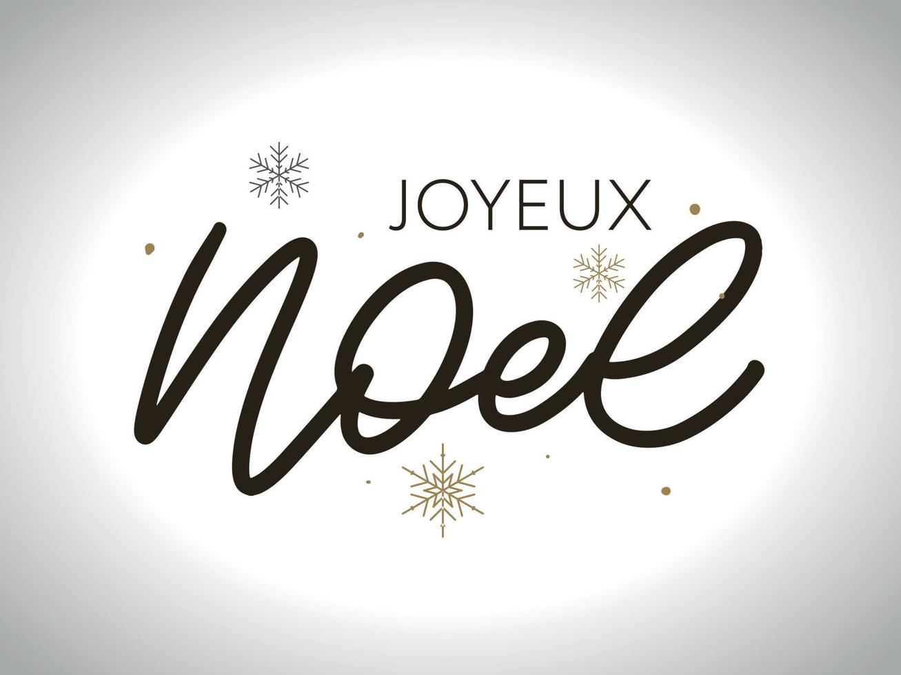 Merry Christmas in French language. Joyeux Noel modern brush vector calligraphy. Hand drawn calligraphic phrase isolated on white background. Typography for greeting card, postcards, poster, banner.