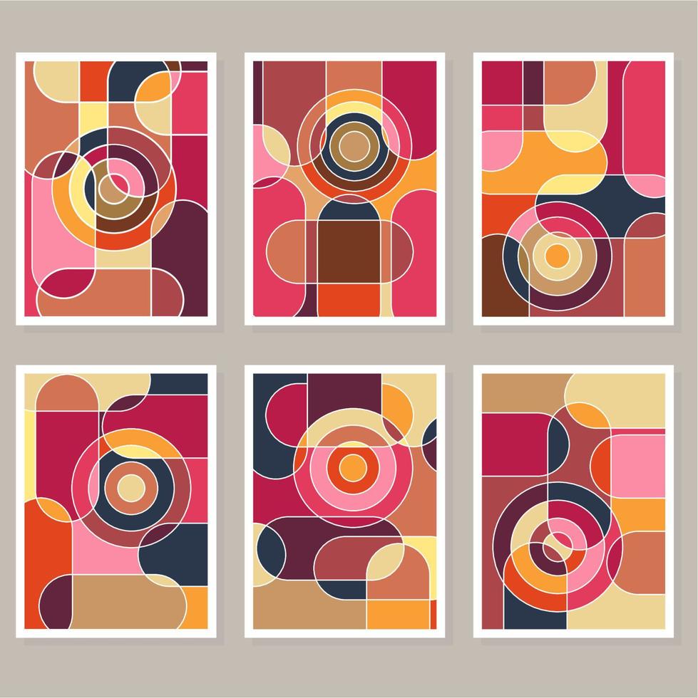 Abstract Bauhaus geometric pattern background vector circle