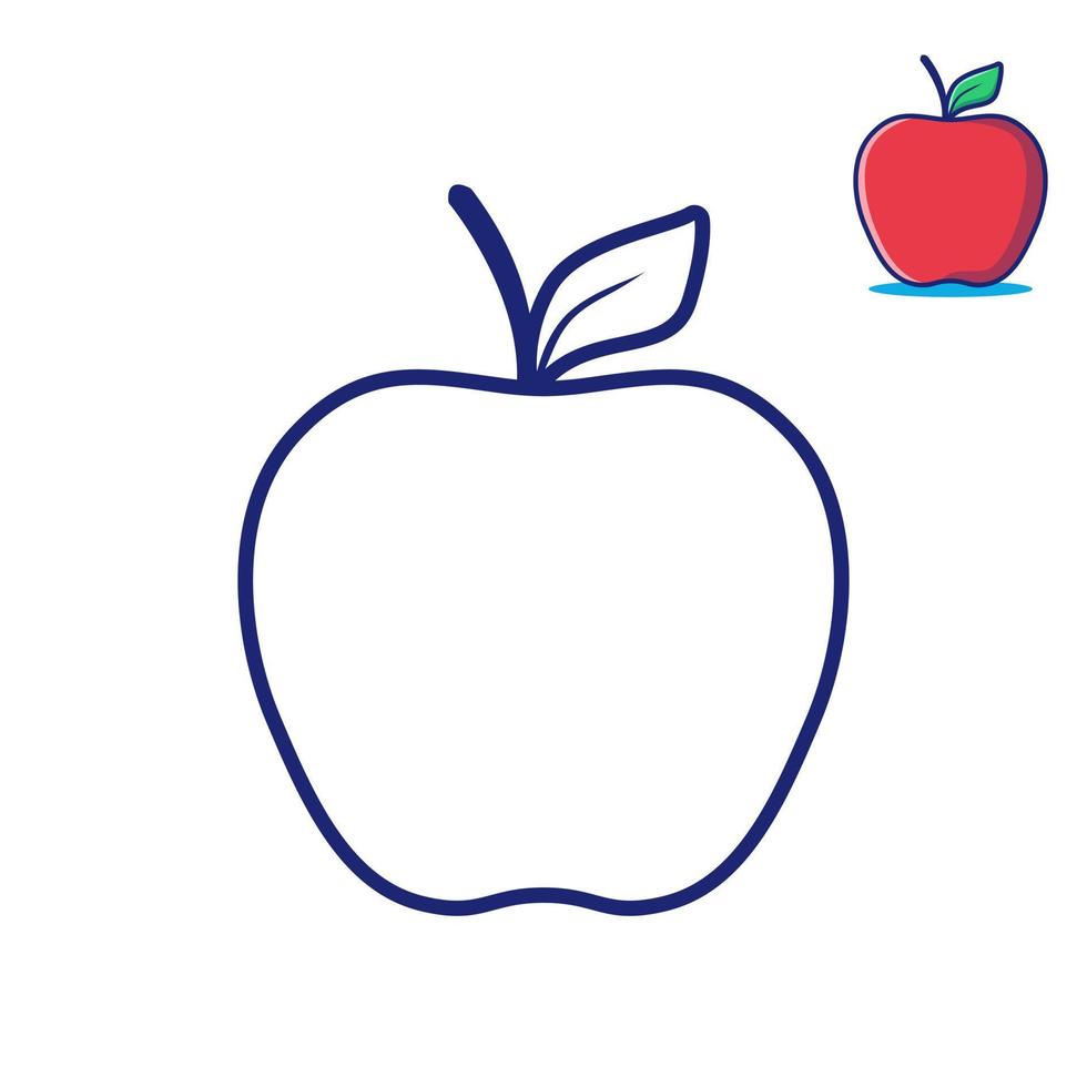 coloring apple red vector