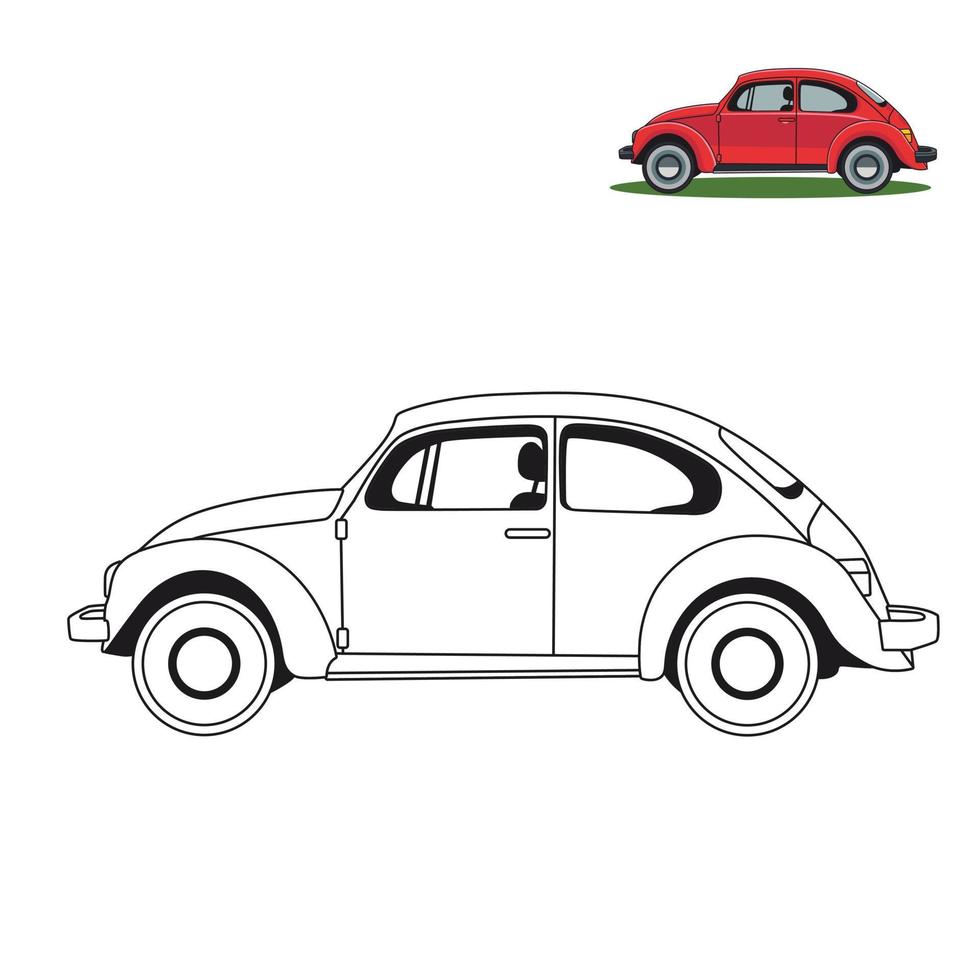 colorear coches clasicos vector