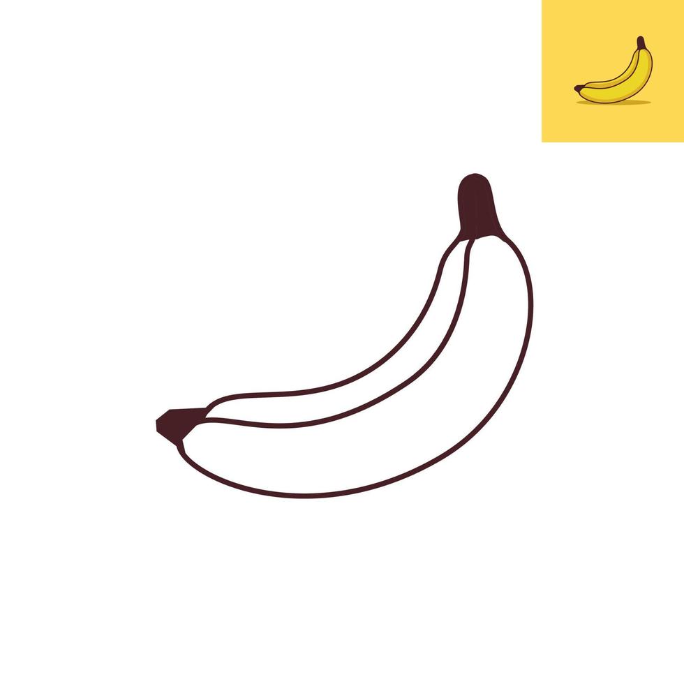 Coloring the illustration of a yellow banana vector