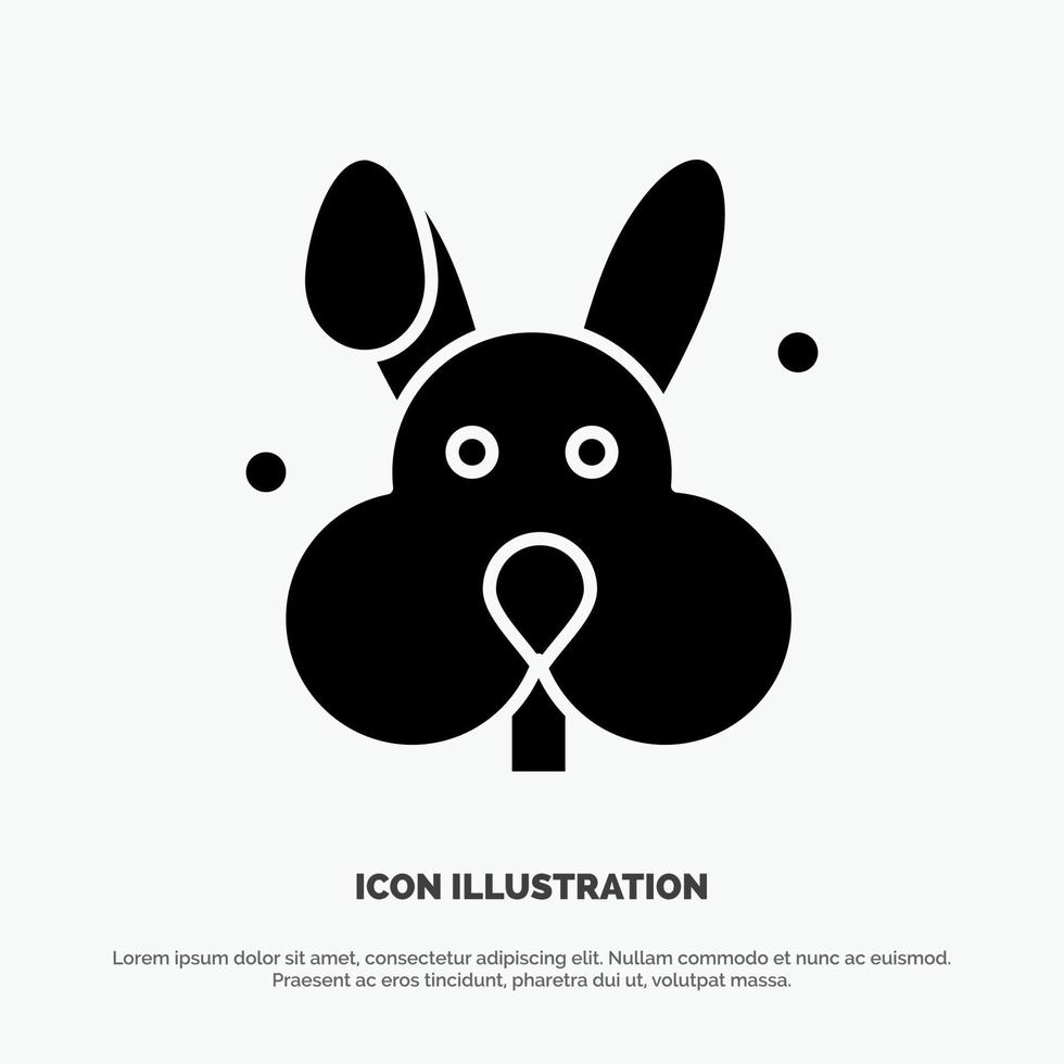 Bunny Easter Rabbit solid Glyph Icon vector