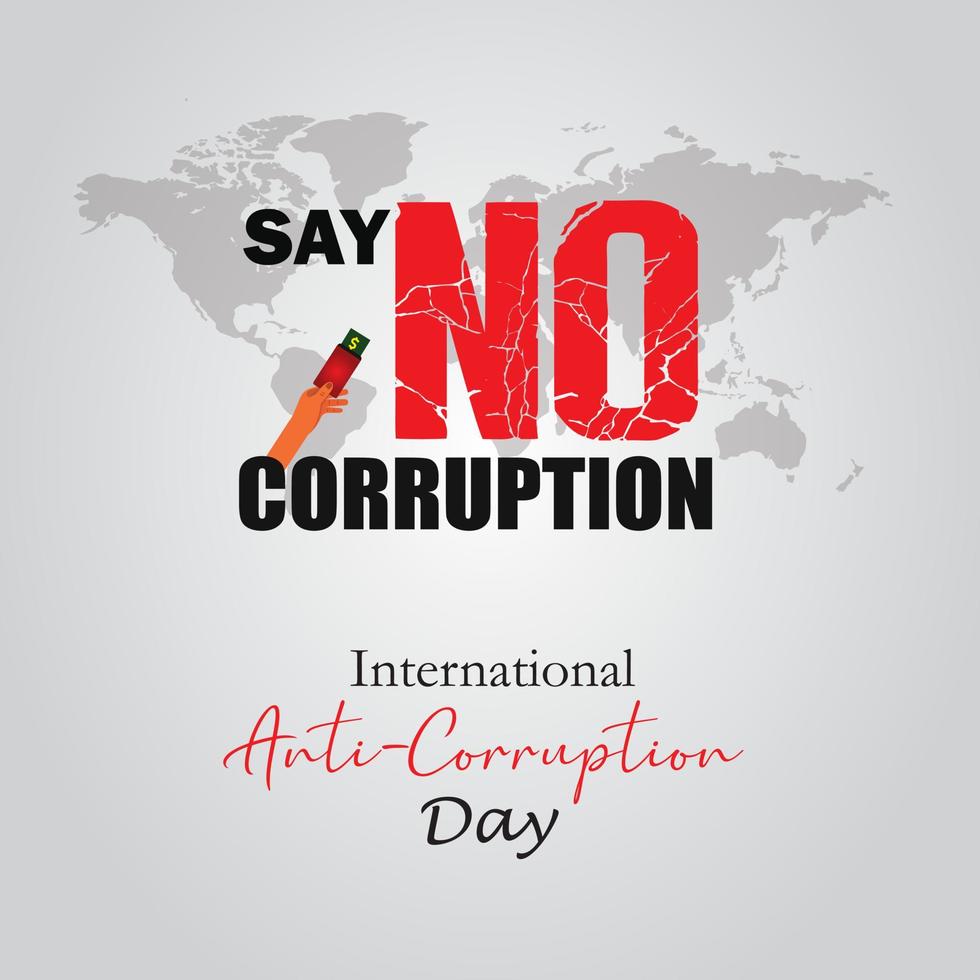 International Anti-Corruption Day, 9 December. poster And Social Media post anti corruption. Vector illustration.