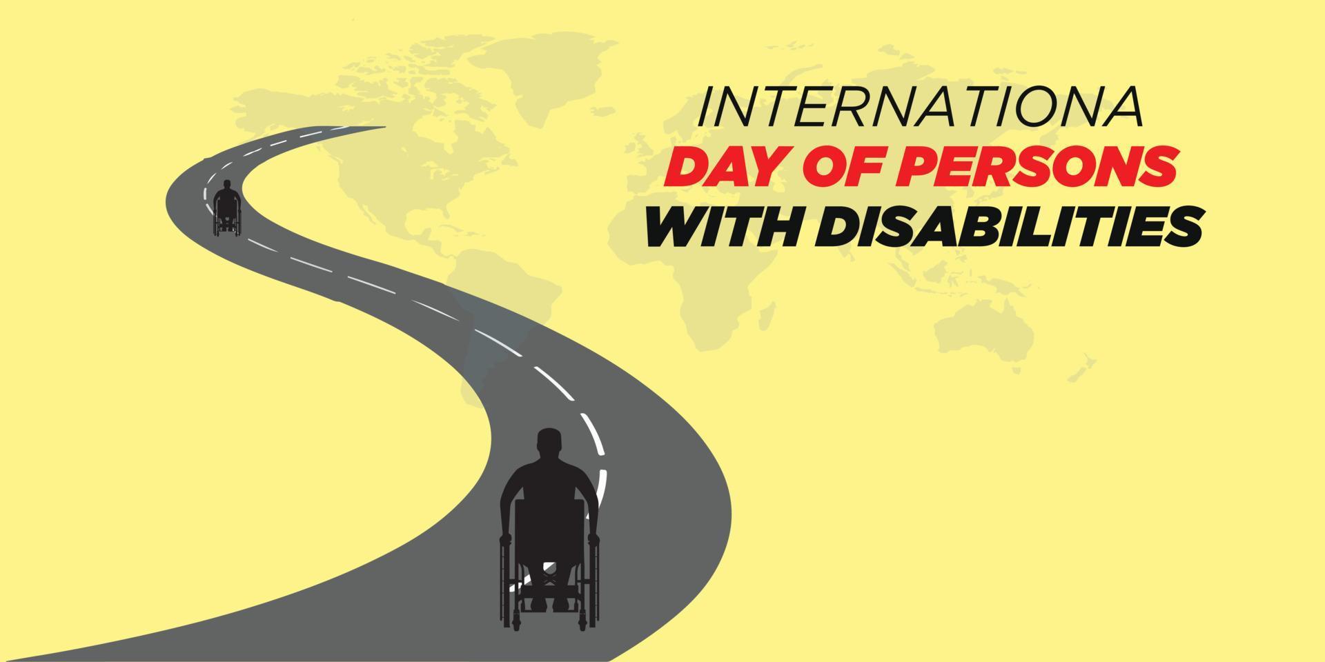 International Day of Persons with Disabilities. December 3. suitable for wheelchair, poster and banner. vector illustration.