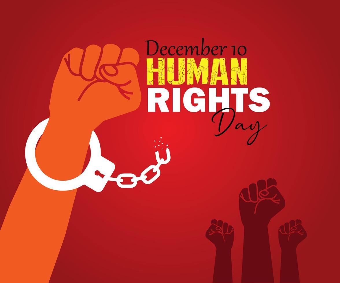 International Human Rights Day. Human Rights people concept.10 December. Template for background, banner, card, poster. Vector illustration.